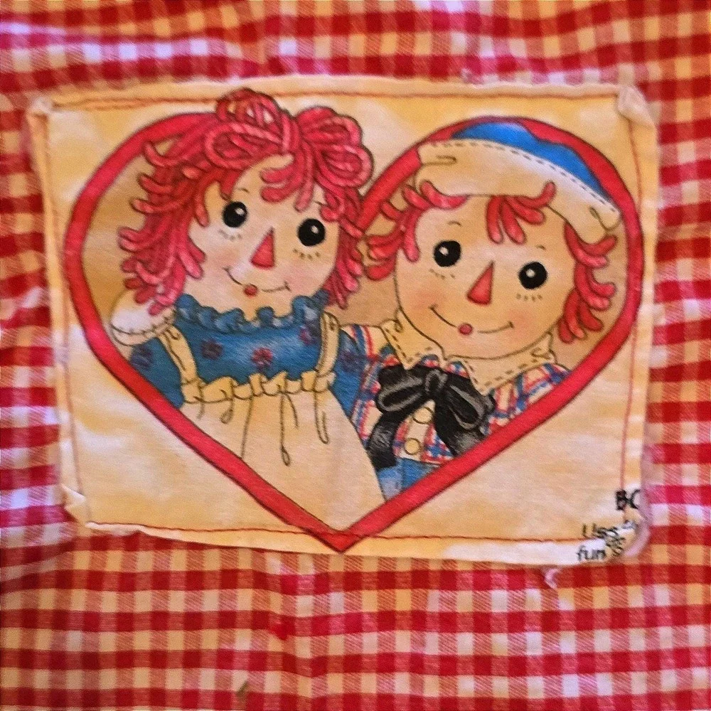 Vtg 90s Raggedy Ann Andy ABC Handmade Quilt‎ Large 33x66 Daisy Kingdom Fabric